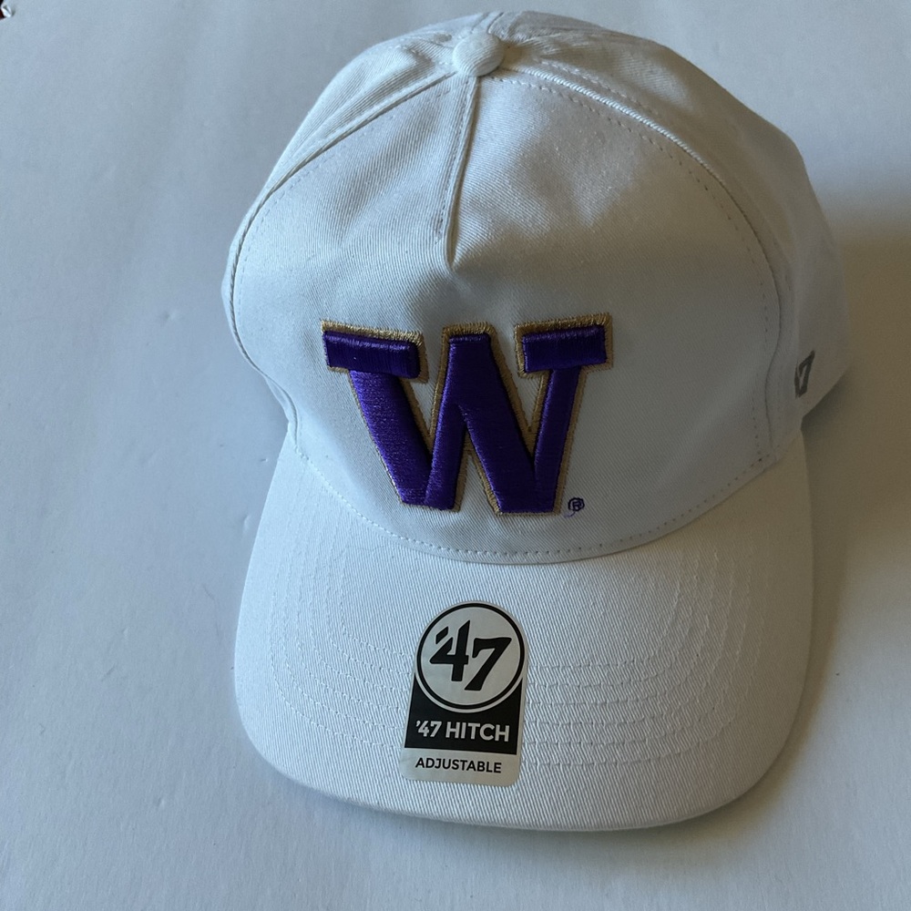 ‘47 HITCH NCAA UNIVERSITY OF WASHINGTON HUSKIES SNAPBACK CAP WHITE OS NWT
